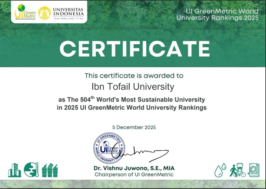 UI GreenMetric World University Rankings 2025 recognition image